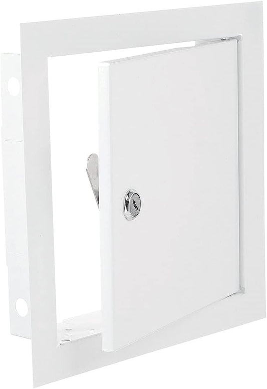 Access panel door metal with lock white 250mm x 300mm