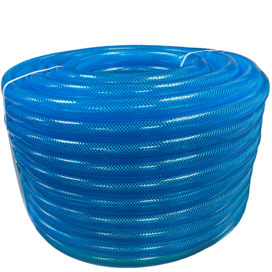 Braided Fuel Hose Blue Transparent PVC 19*2.1  7/28BAR 50m Coil