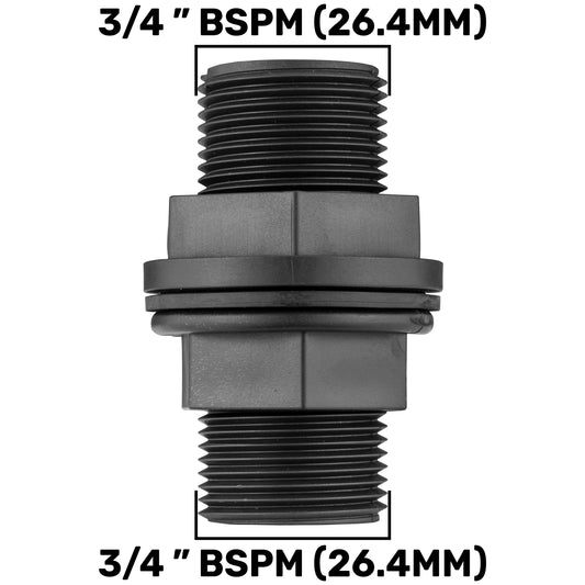 TANK CONNECTOR WITH WASHER 3/4"BSPM