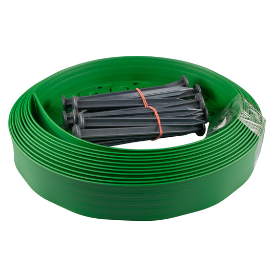 Lawn Border Set, Easy Border 40mm Green 10m with Pegs