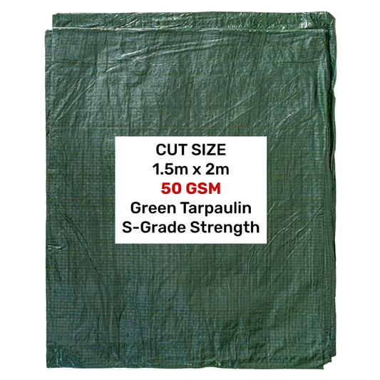 Green S-Grade Tarpaulin 1.5m x 2m