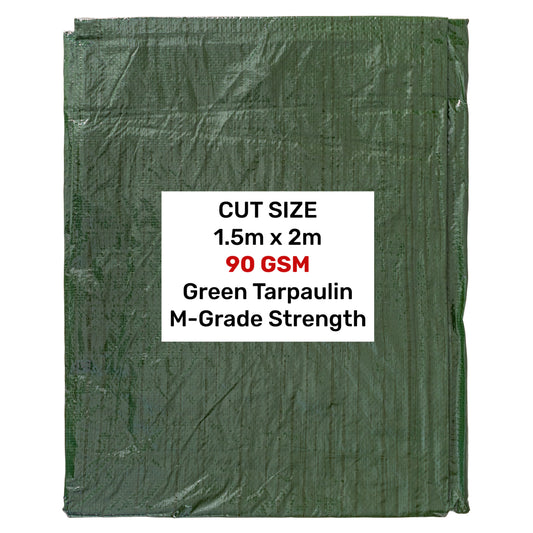 Green M-Grade Tarpaulin 1.5m x 2m