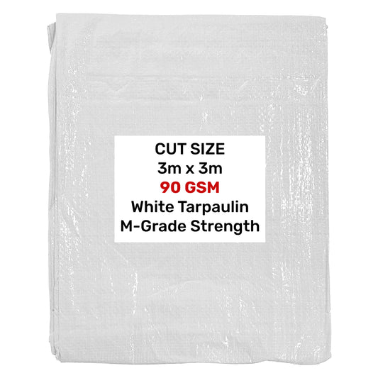 White M-Grade Tarpaulin 3m x 3m