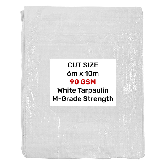 White M-Grade Tarpaulin 6m x 10m
