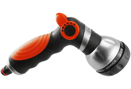 Hose Gun Water Sprayer 8-Pattern Multi-Function, Cost Wise Black/Orange