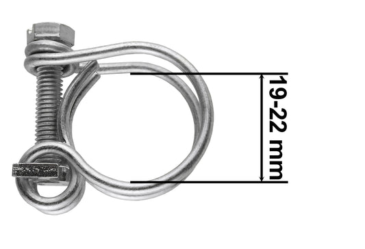 DOUBLE WIRE HOSE CLAMP GALVANISED 19MM-22MM