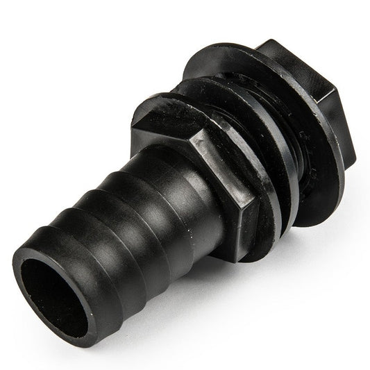 TANK CONNECTOR WITH WASHER 3/4"BSPM & 1" BARB OUTLET