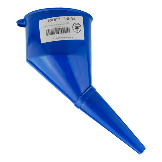Angled Car Fuel Funnel with Filter, Blue