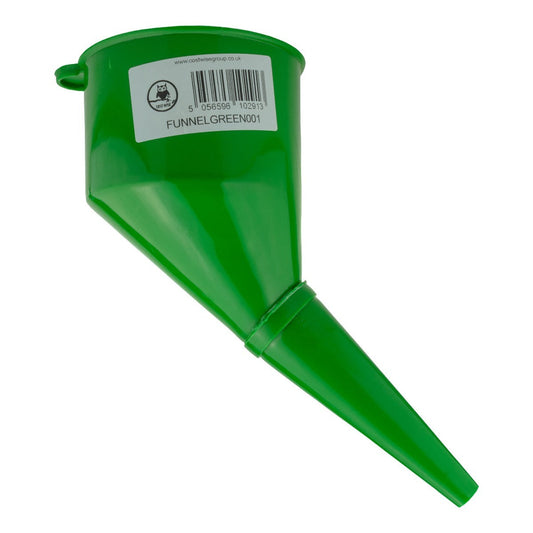 Angled Car Fuel Funnel with Filter, Green