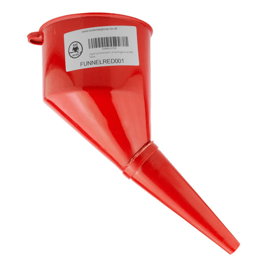 Angled Car Fuel Funnel with Filter, Red