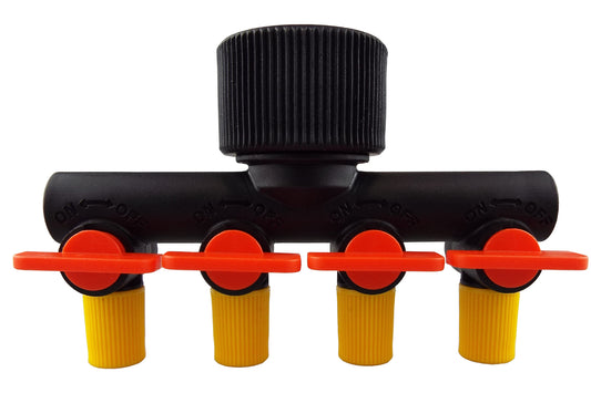 4-Way Manifold with Valves for Micro Irrigation Tube