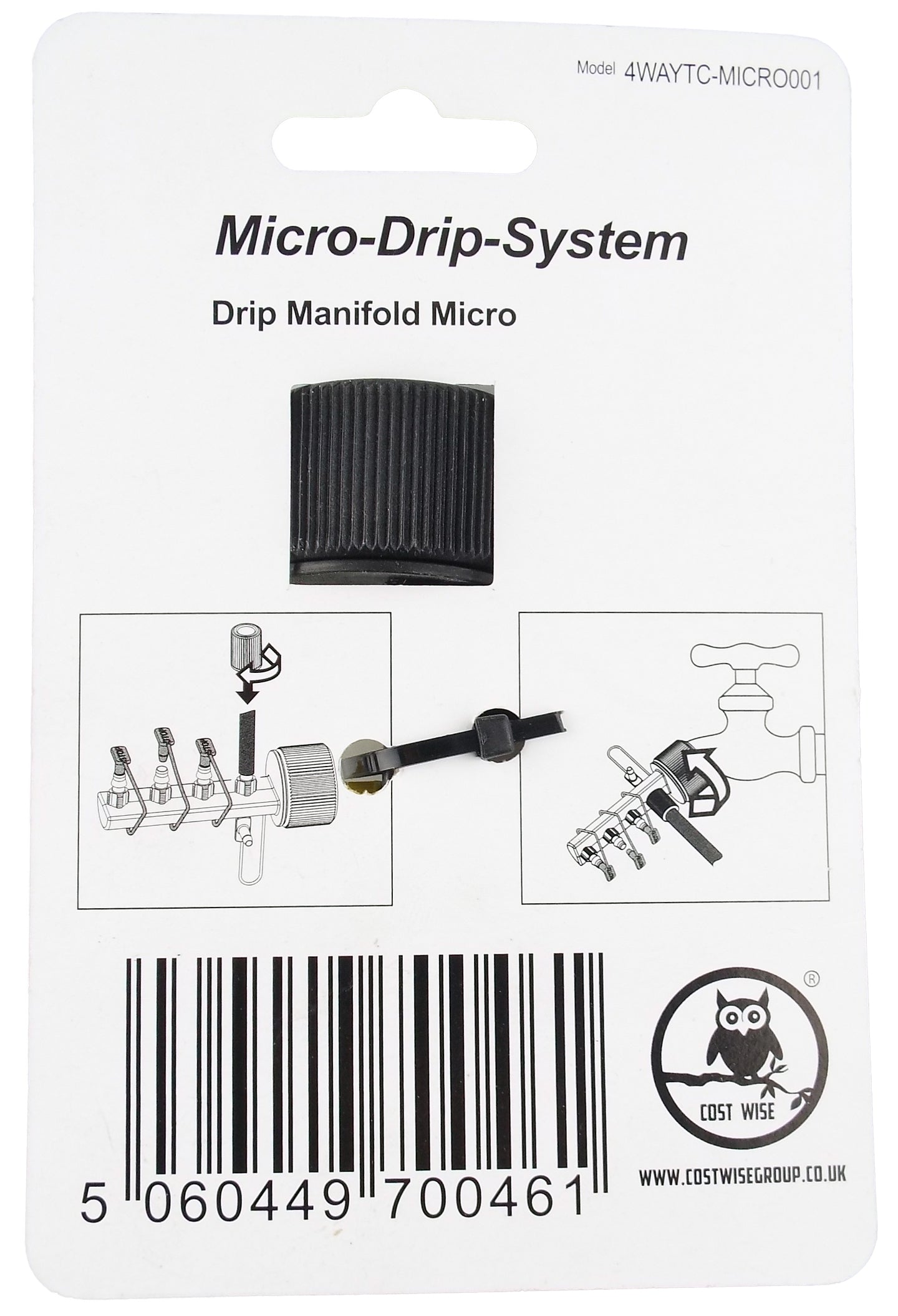 4-Way Manifold with Valves for Micro Irrigation Tube