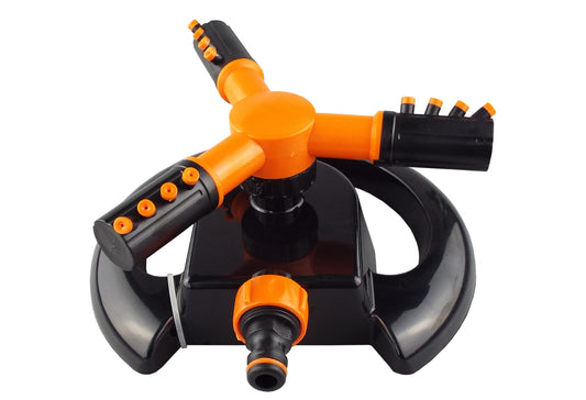 Bradas 3-Arm Rotating Sprinkler Black Orange Line